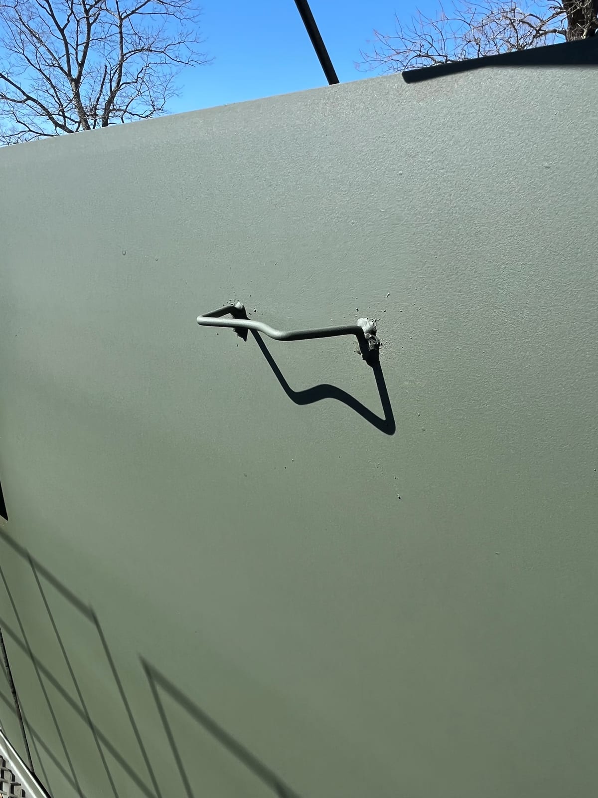 Heavy-duty steel handles on a custom pit blind
