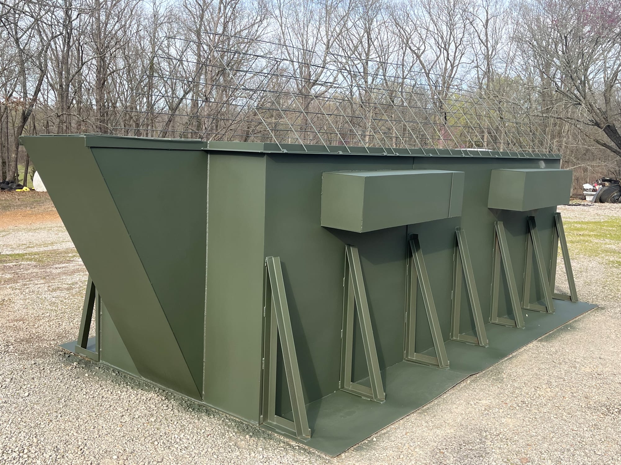 Custom steel pit blind for duck hunting in Arkansas — The Whack Shack