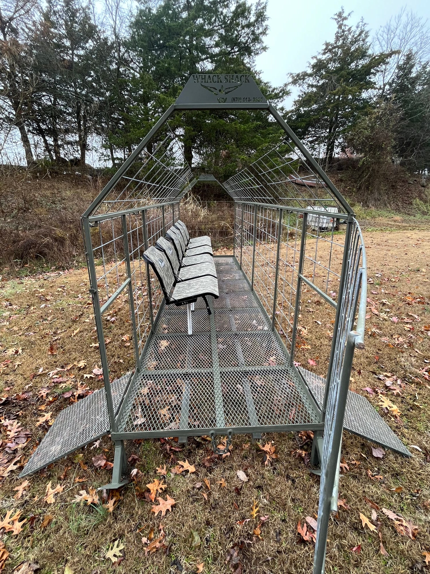 Portable skid blind side view — custom steel duck blind construction