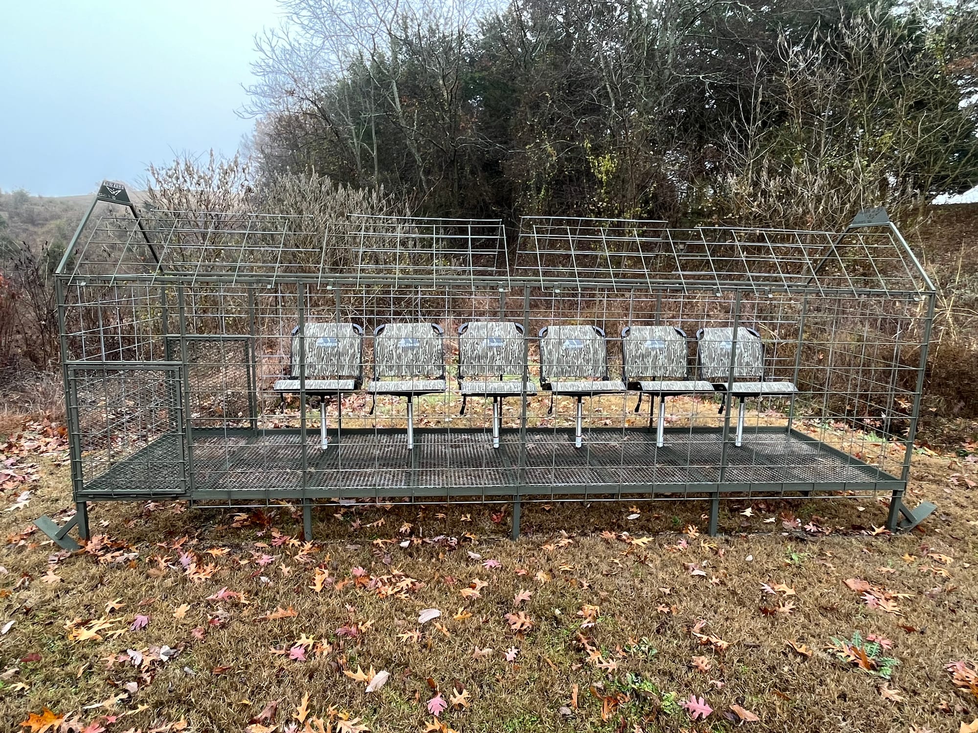 Custom steel skid blind for duck hunting — portable and relocatable
