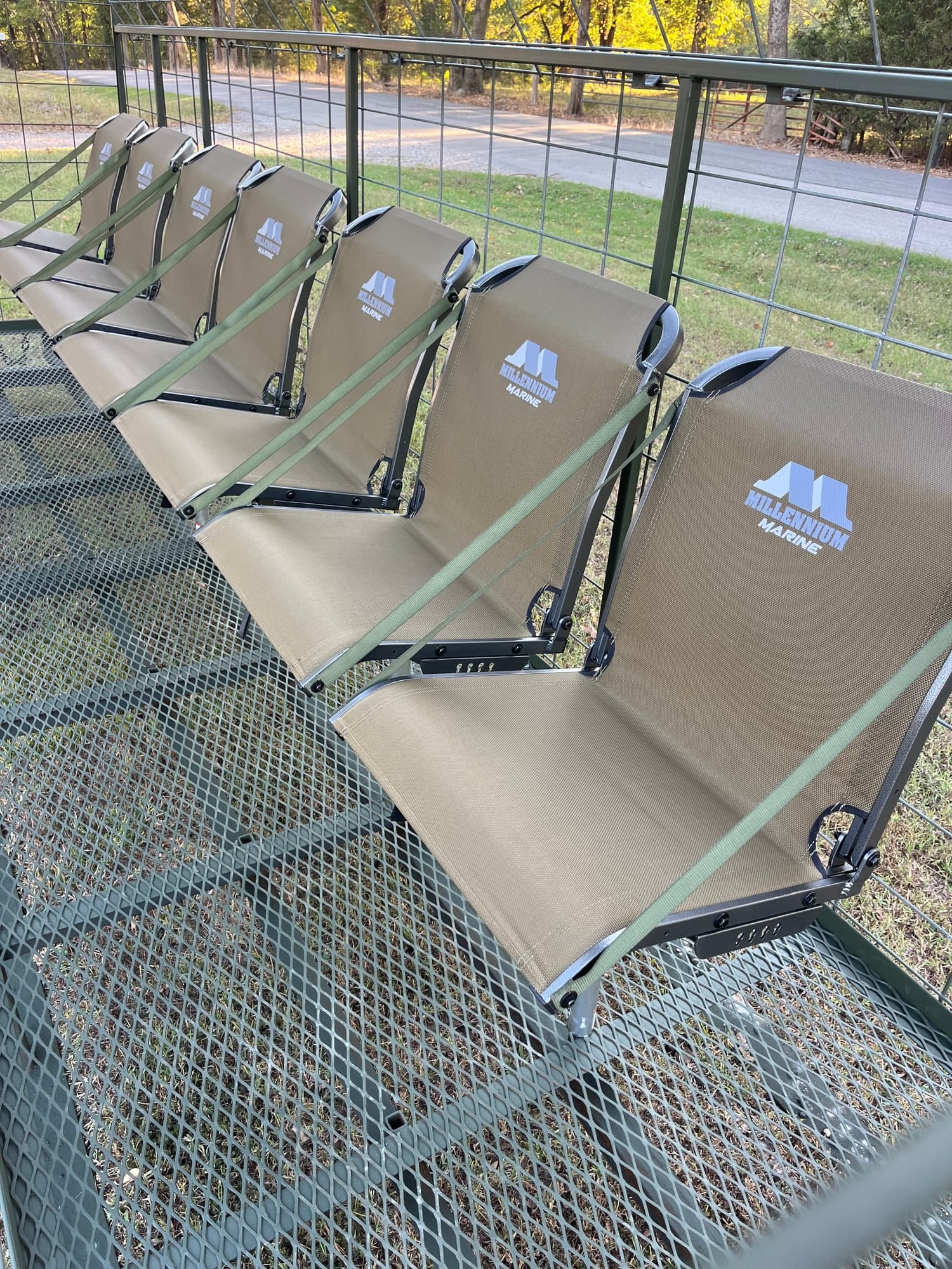 Close-up of Millennium seats inside a Whack Shack skid blind